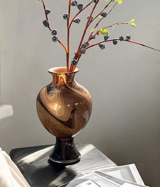 Vintage Glass Flower Vases, Water Holding Flower Vases, Handmade Glass Bud Vases, Flower Vases on Table-artworkcanvas