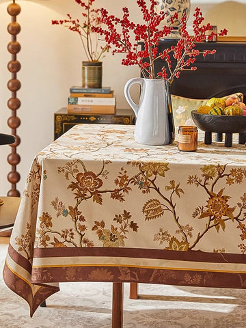Flower Farmhouse Table Covers, Square Tablecloth for Round Table, Extra Large Modern Rectangular Tablecloth for Dining Room Table, Long Tablecloth for Living Room-artworkcanvas