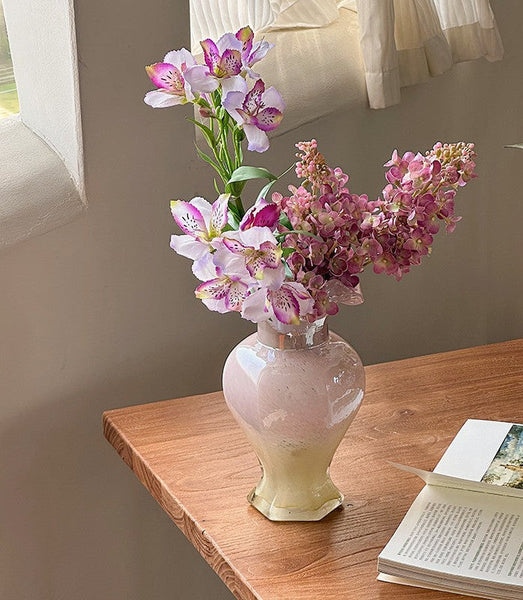 Water Holding Flower Vases, Glass Bud Vases, Bouquet Flower Vase, Vintage Glass Flower Vases, Handmade Flower Vases on Table-artworkcanvas