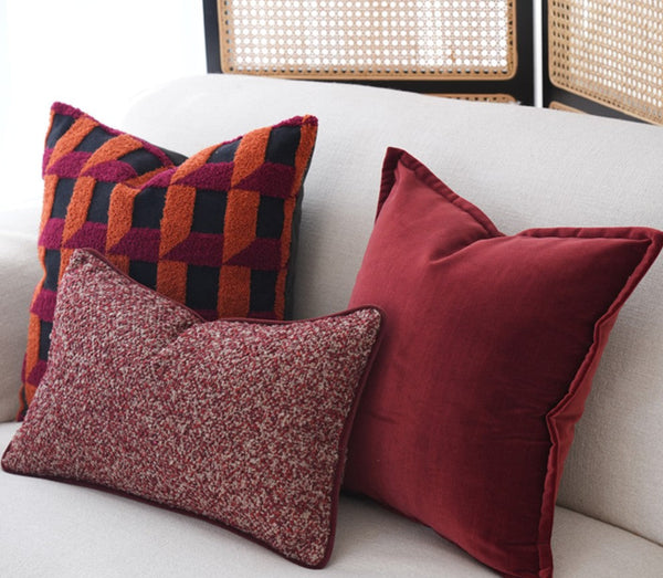 Decorative Pillows for Couch, Modern Sofa Pillows, Simple Modern Pillows, Red Modern Throw Pillows, Contemporary Throw Pillows-artworkcanvas