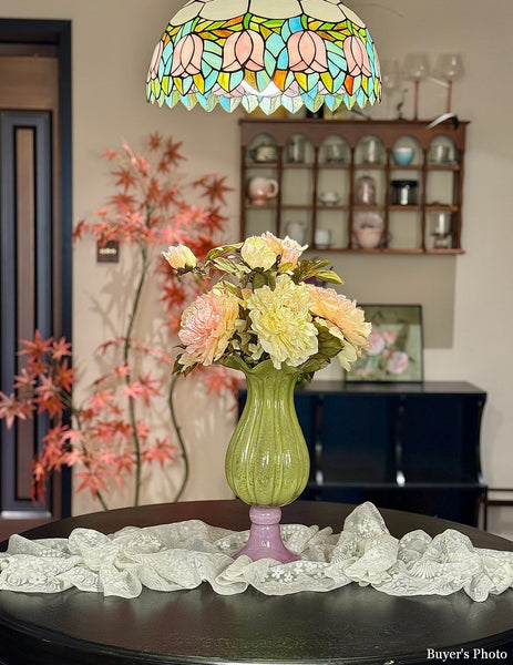 Centerpiece Contemporary Vases on Table, Modern Glass Vase for Flowers, Mid Century Glass Vases, Handmade Modern Vases for Living Room, Unique Decorative Glass Vase-artworkcanvas