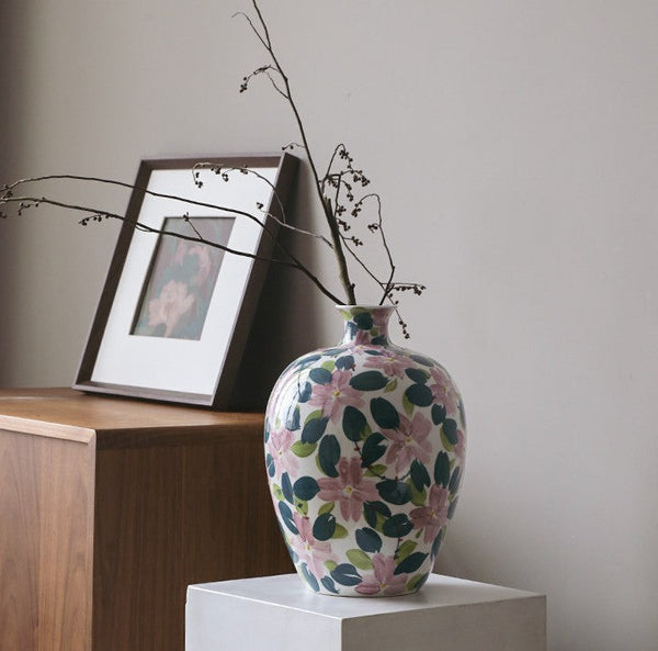 Centerpiece Ceramic Bouquet Vases, Contemporary Vases on Dining Table, Unique Handmade Modern Flower Vase, Large Porcelain Vases for Modern Home Decor-artworkcanvas