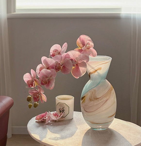 Cute Handmade Glass Vases, Vintage Small Glass Flower Vases, Flower Vases on Table, Modern Glass Vases for Flowers-artworkcanvas