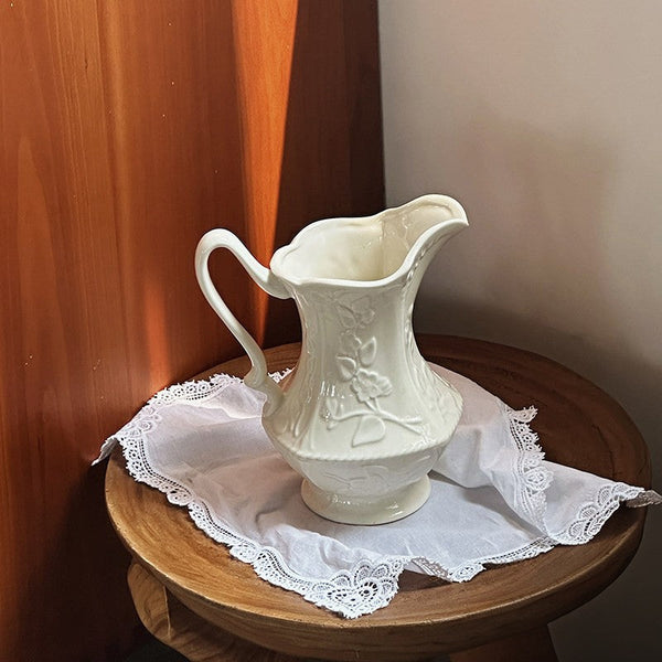 Small Flower Vases on Table, Rustic Porcelain Flower Vases, Ceramic Bud Vases, Handmade Water Holding Flower Vases-artworkcanvas