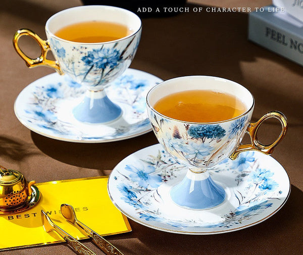British Tea Cup set, Ceramic Tea Cup and Saucer Set in Gift Box, Elegant Ceramic Coffee Cup with Saucer, Porcelain Tea Cup Set and Saucer Set-artworkcanvas