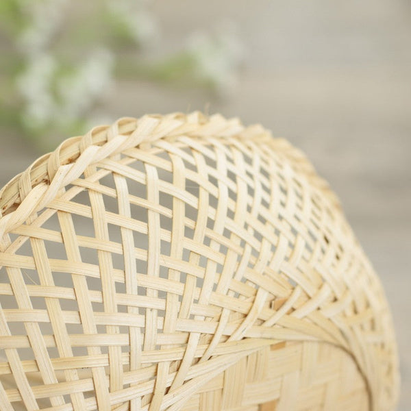 Lovely Cute Picnic Food Basket, Bamboo Basket for Food, Natural Fruit Basket Kitchen Storage Baskets, Natural Hand-woven Bamboo Basket-artworkcanvas