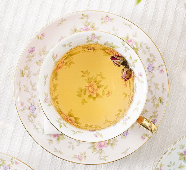 Elegant Ceramic Coffee Cups, Beautiful British Tea Cups, Unique Afternoon Tea Cups and Saucers in Gift Box, Royal Bone China Porcelain Tea Cup Set-artworkcanvas