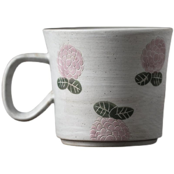 Handmade Pottery Coffee Cup, 10 oz Rose Ceramic Coffee Mug, Cappuccino Coffee Cup, Tea Cup-artworkcanvas