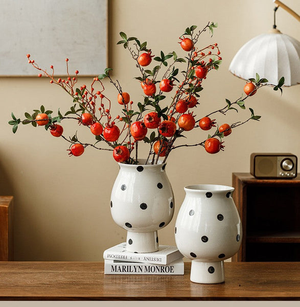 Small Flower Vases on Table, Handmade Water Holding Flower Vase, Ceramic Bud Vases, Modern Porcelain Flower Vases-artworkcanvas