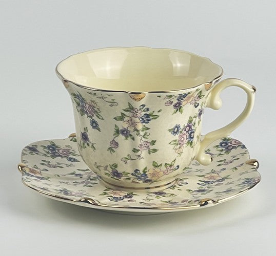 British Traditional Afternoon Tea Cup and Saucer in Gift Box, 7.8 oz Porcelain Tea Cup Saucer Set, Unique Tea Cup and Saucers, Royal Ceramic Cups, Elegant Vintage Ceramic Coffee Cups-artworkcanvas