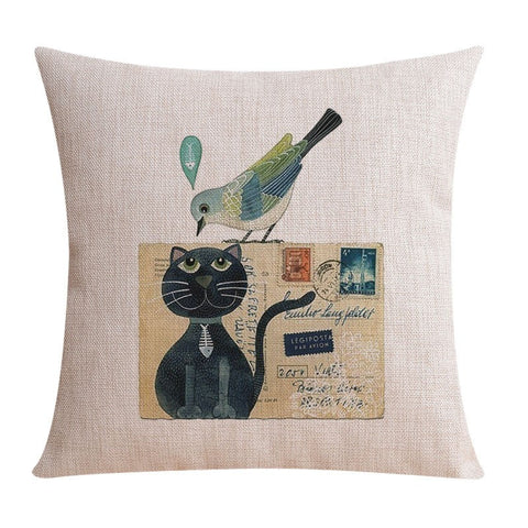 Large Decorative Pillow Covers, Decorative Sofa Pillows for Children's Room, Love Birds Throw Pillows for Couch, Singing Birds Decorative Throw Pillows-artworkcanvas