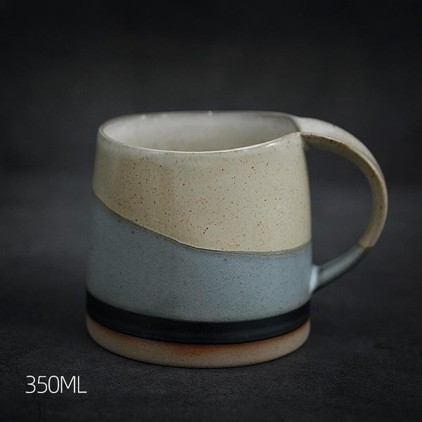 Black Pottery Coffee Cup, Ceramic Coffee Mug, Latte Coffee Cup, Handmade Coffee Cup, Large Tea Cup-artworkcanvas