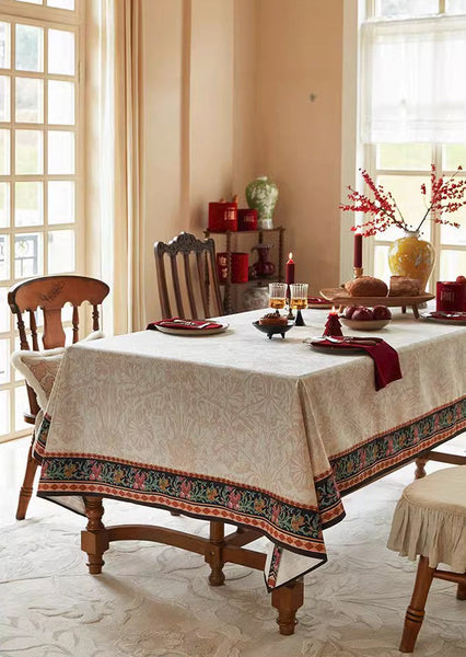 Flower Farmhouse Table Covers, Square Tablecloth for Kitchen, Extra Large Modern Rectangular Tablecloth for Dining Room Table, Mid Century Tablecloth for Round Table-artworkcanvas