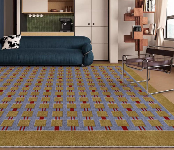 Mid Century Modern Rugs for Living Room, Vintage Area Rugs for Bedroom, Large Contemporary Area Rugs for Dining Room-artworkcanvas