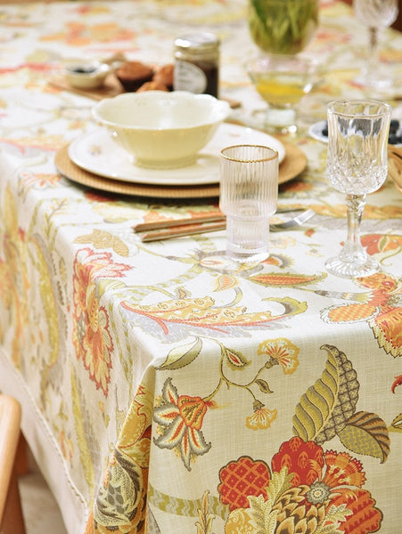 Extra Large Rectangle Tablecloth for Dining Room Table, Country Farmhouse Tablecloth, Square Tablecloth for Round Table, Rustic Table Covers for Kitchen-artworkcanvas