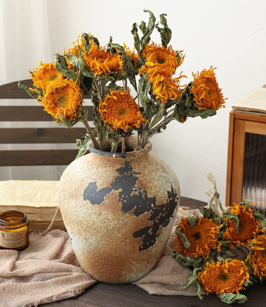 Natural Decorations, A Bunch of Sunflowers, Flower Arrangement, Handmade Artificial Flowers for Home Decor, Natural Dried Sunflower Stems-artworkcanvas