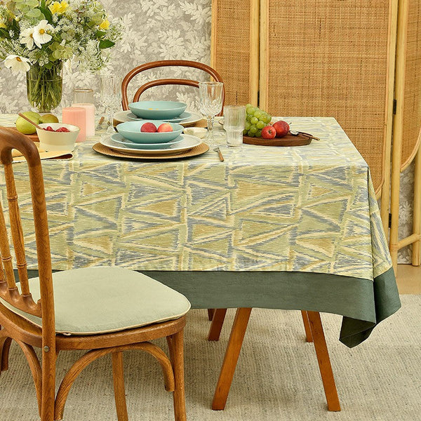 Geometric Modern Table Covers for Kitchen, Extra Large Rectangle Tablecloth for Dining Room Table, Country Farmhouse Tablecloths for Oval Table-artworkcanvas