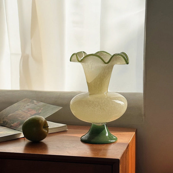 Bouquet Flower Vase, Vintage Glass Flower Vases, Water Holding Flower Vases, Glass Bud Vases, Handmade Flower Vases on Table-artworkcanvas