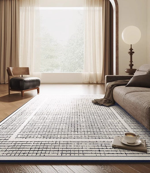 Mid Century Modern Rugs for Bedroom, Large Modern Rugs for Living Room, Contemporary Abstract Rugs under Dining Room Table-artworkcanvas