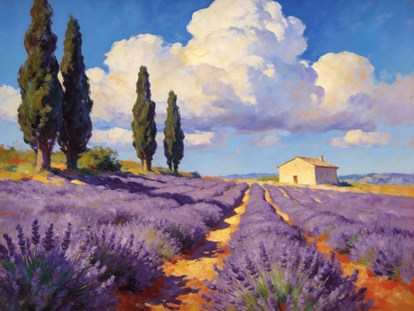 Original Small Paintings on Canvas, Provence lavender fields, Hand Painted Canvas Art, Small Landscape Paintings, Small Paintings on Canvas-artworkcanvas