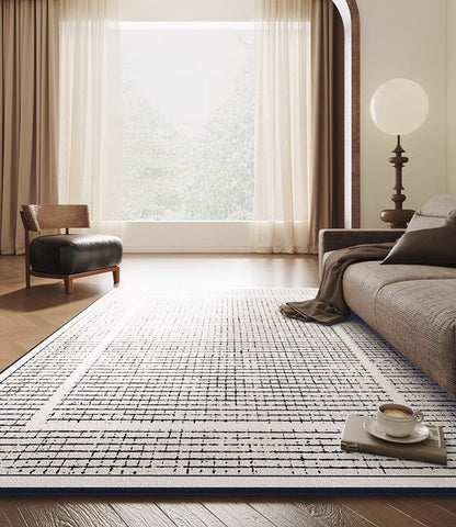 Mid Century Modern Rugs for Bedroom, Large Modern Rugs for Living Room, Contemporary Abstract Rugs under Dining Room Table-artworkcanvas