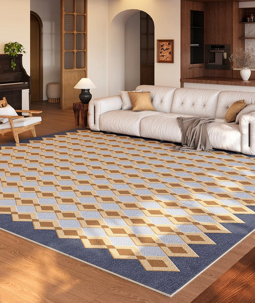 Abstract Modern Rugs for Dining Room, Geometric Contemporary Rugs for Living Room, Modern Carpets for Living Room, Mid Century Modern Rugs Next to Bed