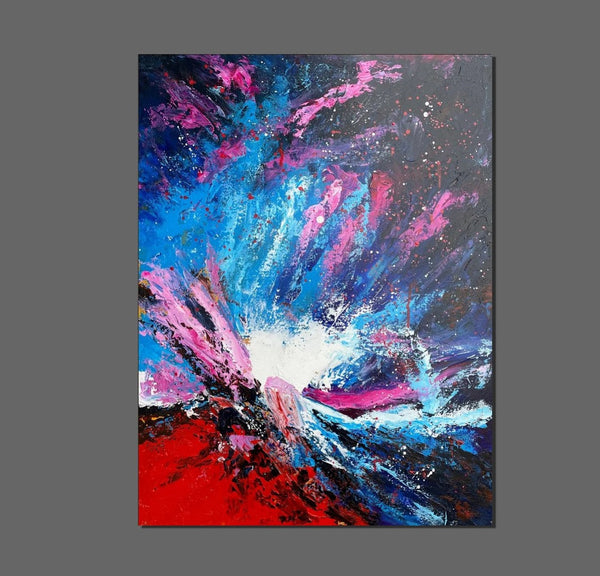 Abstract Paintings Behind Sofa, Contemporary Canvas Wall Art, Buy Paintings Online, Acrylic Paintings for Bedroom, Palette Knife Canvas Art-artworkcanvas