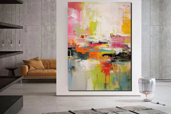 Simple Painting Ideas, Hand Painted Wall Painting, Extra Large Paintings for Living Room, Modern Abstract Art for Bedroom, Abstract Acrylic Wall Painting-artworkcanvas