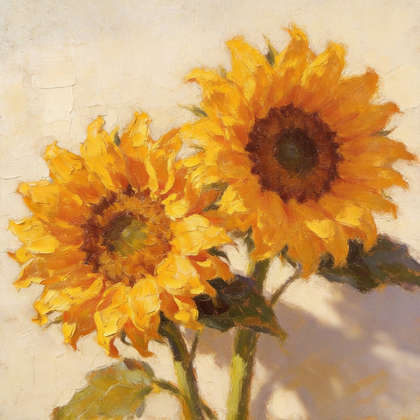 Small Canvas Artwork, Blooming Sunflowers, Still Life Painting, Hand Painted Canvas Art, Original Flower Paintings, Buy Small Artwork Online-artworkcanvas