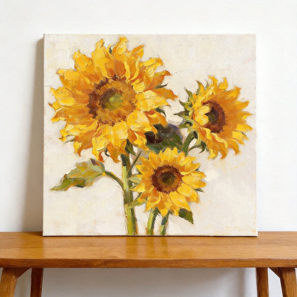 Blooming Sunflowers, Still Life Painting, Hand Painted Canvas Art, Small Canvas Artwork, Original Flower Paintings, Buy Small Paintings Online-artworkcanvas