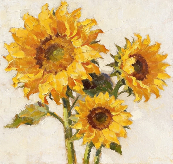 Blooming Sunflowers, Still Life Painting, Hand Painted Canvas Art, Small Canvas Artwork, Original Flower Paintings, Buy Small Paintings Online-artworkcanvas