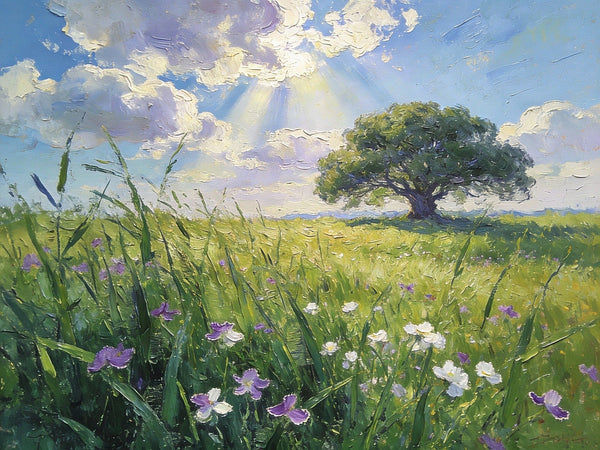 Morning on the Grassland, Small Landscape Paintings, Small Oil Paintings on Canvas, Original Oil Paintings, Small Paintings on Canvas, Hand Painted Canvas Art-artworkcanvas
