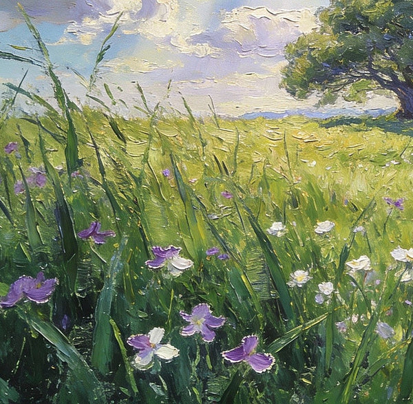 Morning on the Grassland, Small Landscape Paintings, Small Oil Paintings on Canvas, Original Oil Paintings, Small Paintings on Canvas, Hand Painted Canvas Art-artworkcanvas