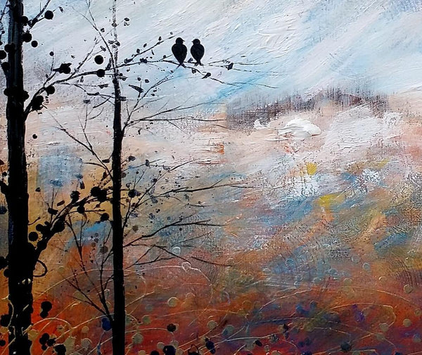 Love Birds Painting, Simple Abstract Painting, Landscape Acrylic Painting, Acrylic Canvas Painting, Bedroom Wall Art Paintings, C-artworkcanvas