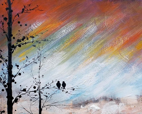 Love Birds Painting, Simple Abstract Painting, Landscape Acrylic Painting, Acrylic Canvas Painting, Bedroom Wall Art Paintings, C-artworkcanvas