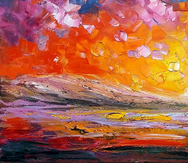 Abstract Landscape Paintings, Original Oil Painting, Custom Canvas Painting, Oil Painting for Sale