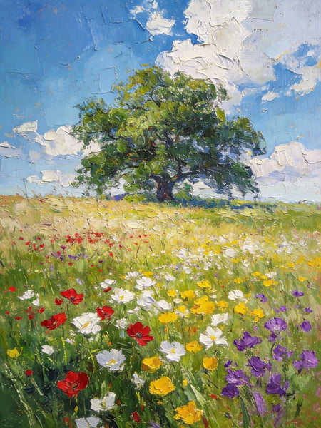 Summer Meadow, Wildflowers in the Open Air, Original Artwork Small Paintings, Heavy Texture Wall Art Paintings, On Canvas Small Paintings, Hand Painted Canvas Art-artworkcanvas