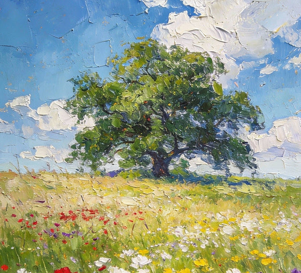 Summer Meadow, Wildflowers in the Open Air, Original Artwork Small Paintings, Heavy Texture Wall Art Paintings, On Canvas Small Paintings, Hand Painted Canvas Art-artworkcanvas