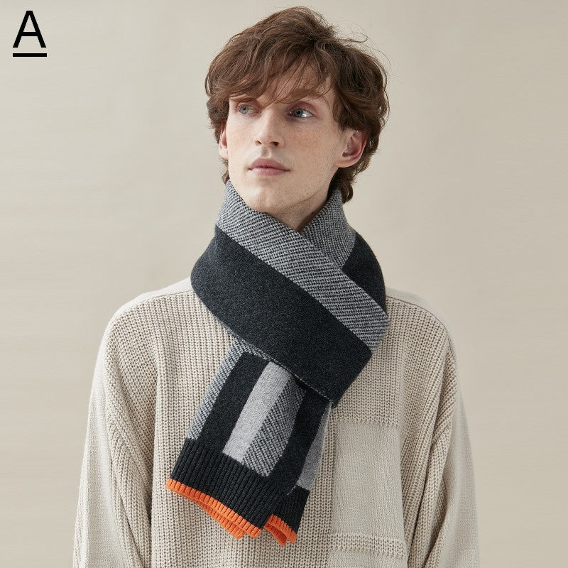 Casual Scarf Men, Business Wool Scarf for Gentleman, Men's Winter Scarf, Men's Wool Scarf Winter, Modern Fashion Scarf, Formal Men Scarf Styles, Pure Wool Scarf-artworkcanvas