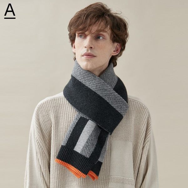 Casual Scarf Men, Business Wool Scarf for Gentleman, Men's Winter Scarf, Men's Wool Scarf Winter, Modern Fashion Scarf, Formal Men Scarf Styles, Pure Wool Scarf-artworkcanvas