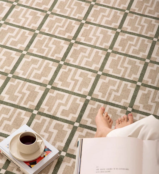 Contemporary Modern Rug for Living Room, Circular Modern Rugs under Chairs, Geometric Round Rugs for Dining Room, Bedroom Abstract Modern Rugs-artworkcanvas