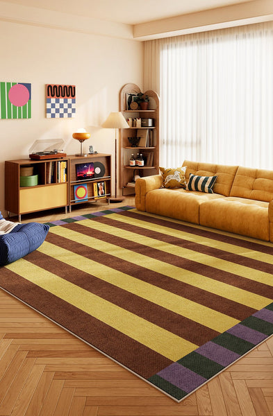 Abstract Contemporary Rugs for Bedroom, Modern Rugs for Living Room, Modern Rugs under Sofa, Colorful Modern Carpets for Dining Room