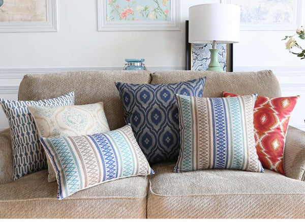 Large Geometric Pattern Throw Pillows, Decorative Pillows for Couch, Decorative Throw Pillow, Sofa Pillows for Living Room-artworkcanvas