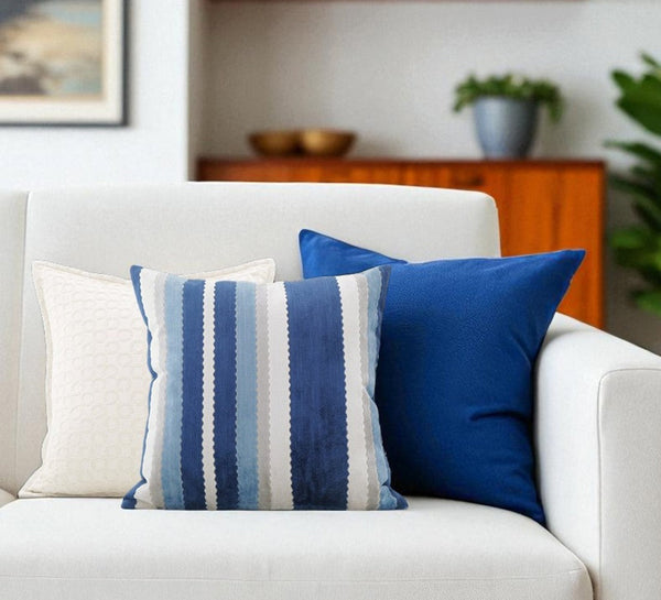 Contemporary Square Modern Throw Pillows for Couch, Large Abstract Blue Decorative Throw Pillows, Simple Throw Pillow for Interior Design, Modern Sofa Pillows-artworkcanvas