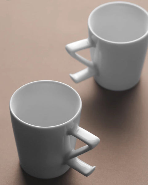 Modern Handmade Pottery Coffee Cup, Creative White Ceramic Coffee Mugs, Large Unique Tea Cup, Large Capacity Coffee Cups-artworkcanvas
