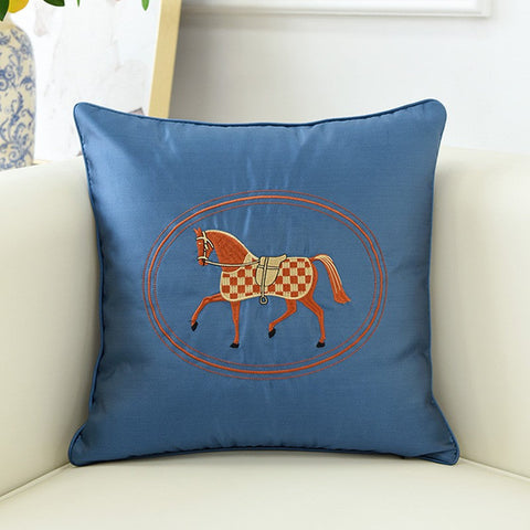 Decorative Throw Pillows for Couch, Modern Sofa Decorative Pillows, Embroider Horse Pillow Covers, Horse Modern Decorative Throw Pillows-artworkcanvas