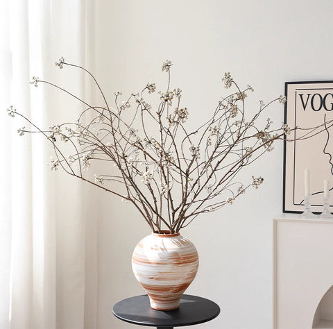 Dried Chinese Tallow Tree Twigs, Natural Decorations, 30 Inch Dried Long Twigs, Flower Arrangement, Handmade Artificial Flower, Natural Dried Branches-artworkcanvas