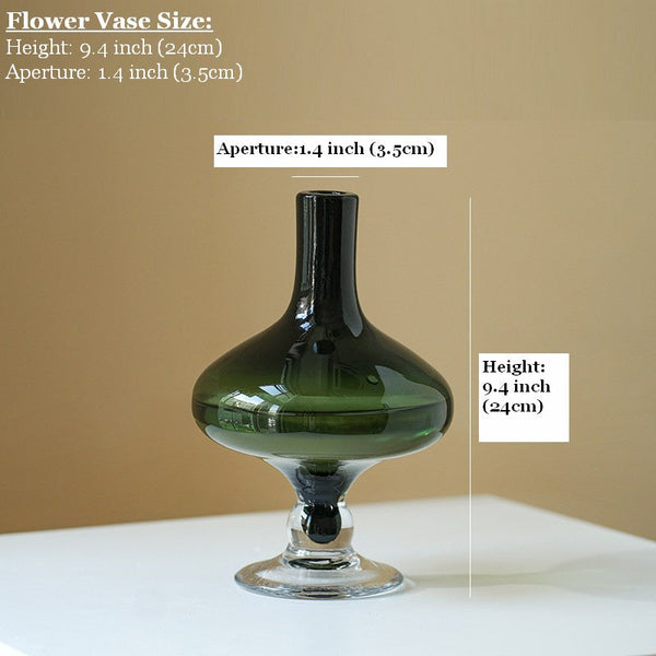 Decorative Glass Vase, Mid Century Glass Vases, Handmade Modern Vases for Bedroom, Centerpiece Contemporary Vases on Table, Modern Glass Vase for Flowers-artworkcanvas