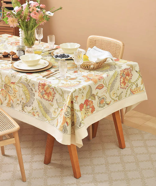 Extra Large Rectangle Tablecloth for Dining Room Table, Country Farmhouse Tablecloth, Square Tablecloth for Round Table, Rustic Table Covers for Kitchen-artworkcanvas