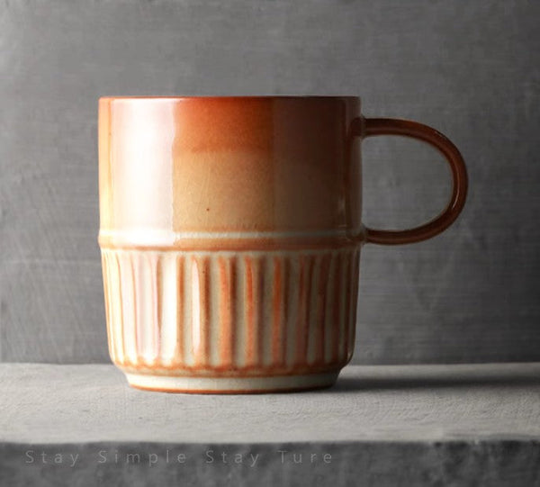 Elegant Porcelain Coffee Cups, Large Capacity Coffee Cup, Handmade Ceramic Coffee Mug, Large Pottery Coffee Cup, Large Tea Cup